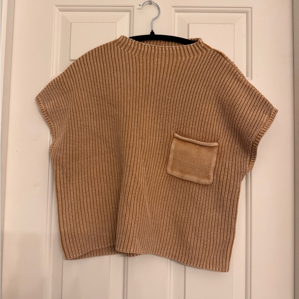 Zenana Outfitters Camel Knit Sweater Vest